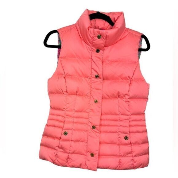 LILLY PULITZER Isabella Down Quilted Puffer Vest Pink Women's Size small - Picture 1 of 7